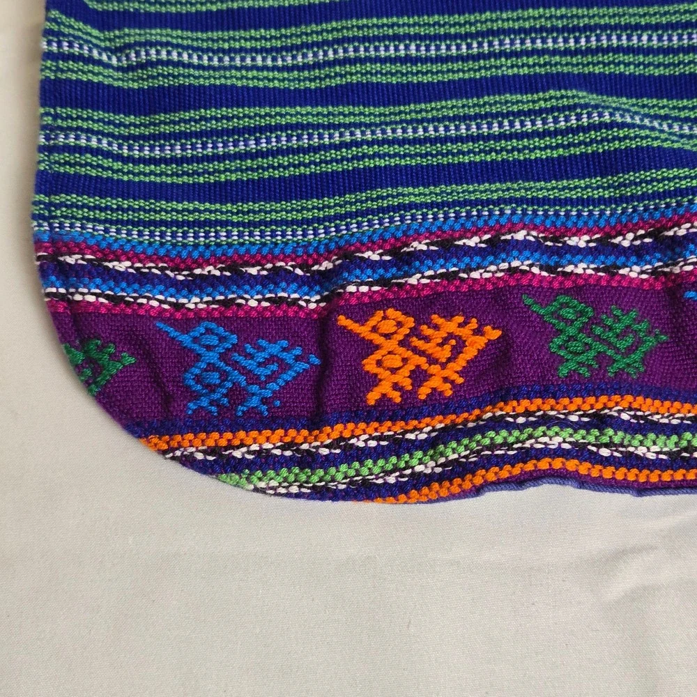 MayaWorks 100% Cotton Handwoven Baby Bib Hook & Loop Closure Guatemala Blue